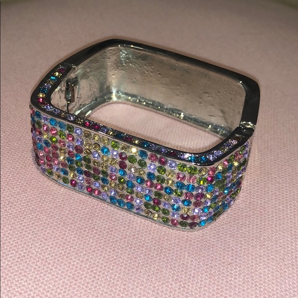 Colorful multicolored bling square bracelet - Picture 5 of 8